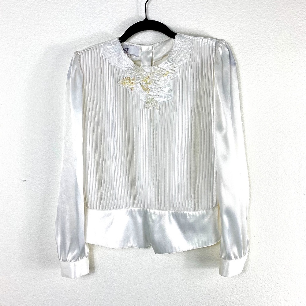 Vintage PS Illustrations White Sateen Blouse